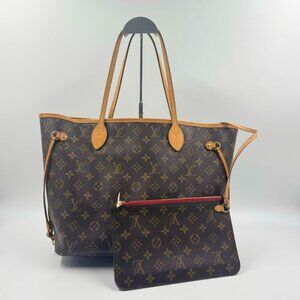 Louis Vuitton Neverfull MM Tote Monogram Canvas with Pouch